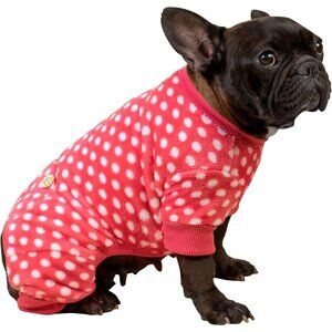KYEESE Dog Pajamas XL Red Polka Dot Soft Velvet One Piece Outfit NWT Frenchie